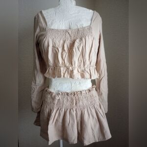 Women's Cream Skirt Set